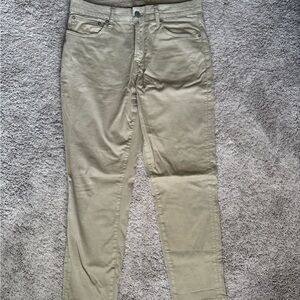 Khaki Straight-Leg Pants
